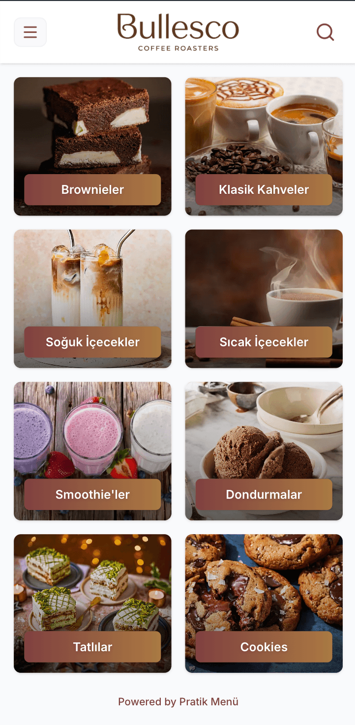 Pratik Menü public menü iPhone görünümü